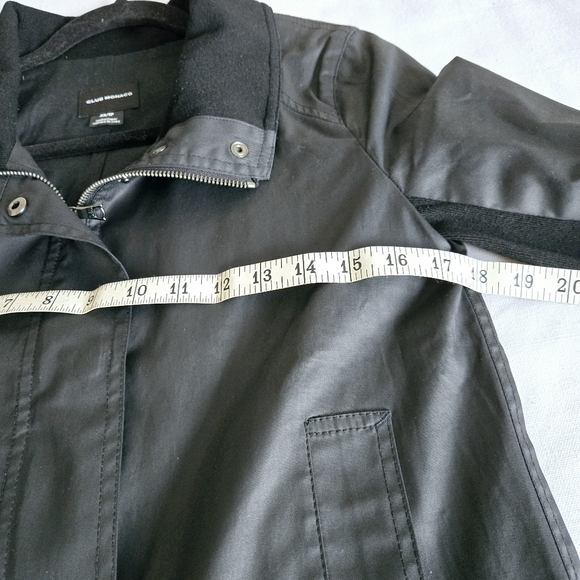 CLUB MONACO I XS Black Coated Cotton Moto Jacket - Picture 9 of 11